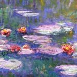 Impressionist painting of water lilies