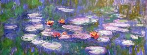 Impressionist painting of water lilies